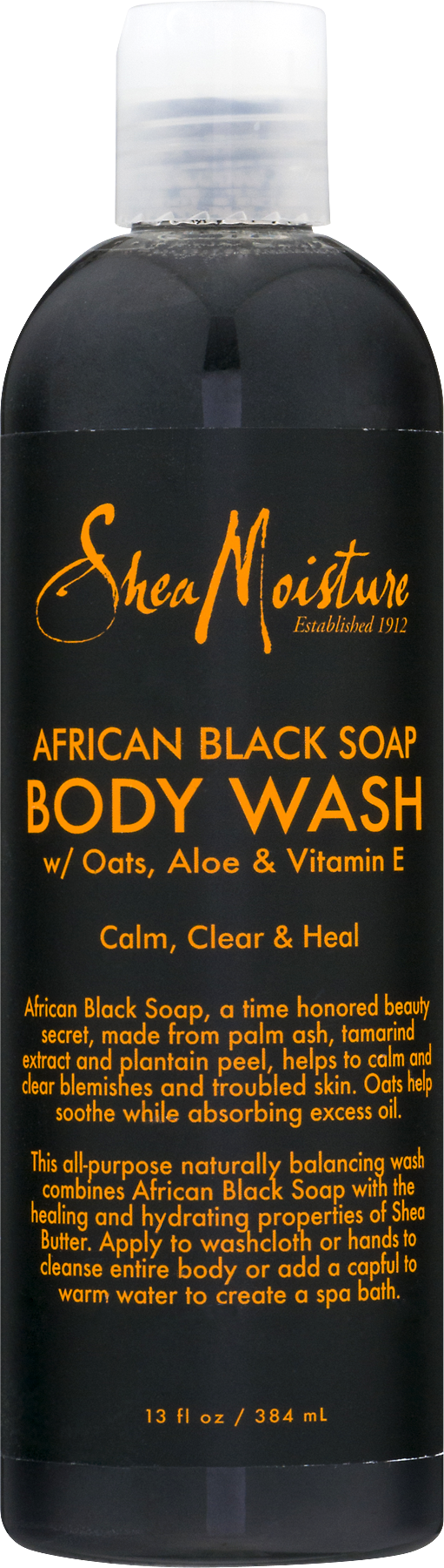 Shea Moisture African Black Soap Body Wash, 13 Oz