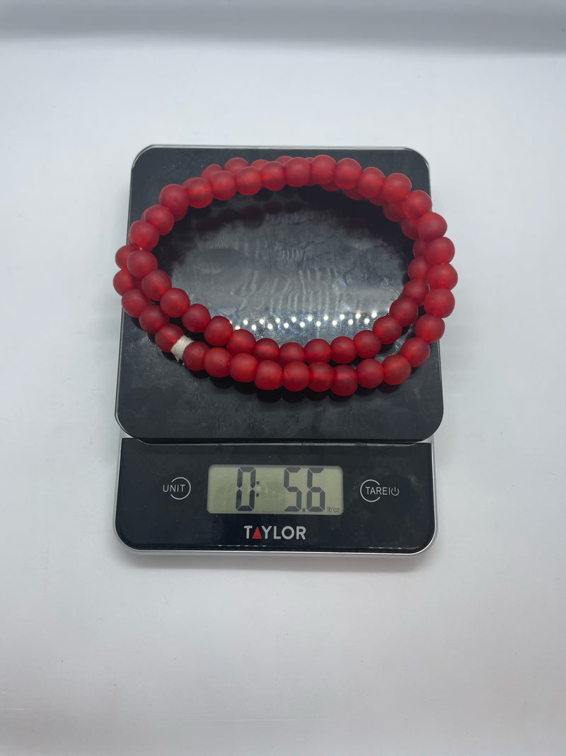 Ceramic Beaded Necklace (Red)