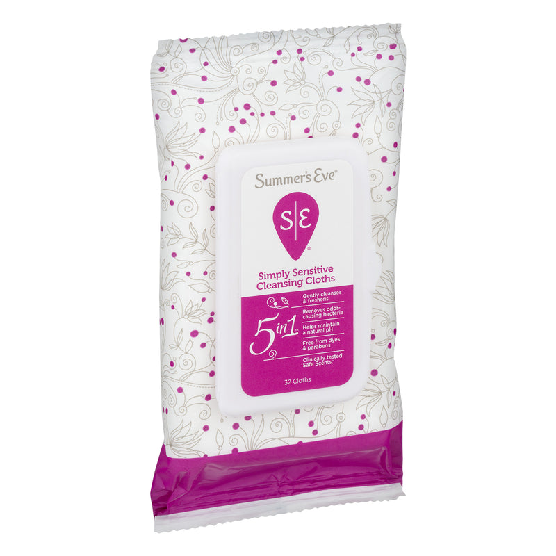 Summer's Eve Simply Sensitive Cleansing Cloths 32 Ct Pack
