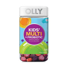 OLLY Kids Multi-Vitamin and Probiotic Gummy Supplements, Yum Berry Punch, 1 Pack ( 140 Count )