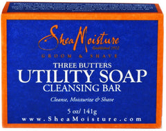 Shea Moisture Three Butters Utility Soap Cleansing Bar 5 oz (Pack of 4)