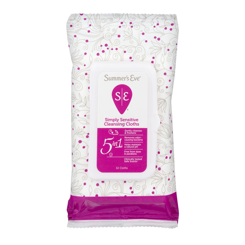 Summer's Eve Simply Sensitive Cleansing Cloths 32 Ct Pack