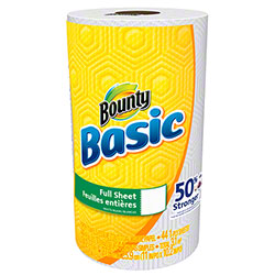P&G Bounty® Basic White 11" x 10.4" Perforate d 1-Ply Paper Towel Roll (30 per case)