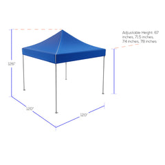Canopy Tent Outdoor Party Shade, Instant Set Up and Easy Storage / Portable Carry Bag, Water Resistant Spacious  10x10 (blue)