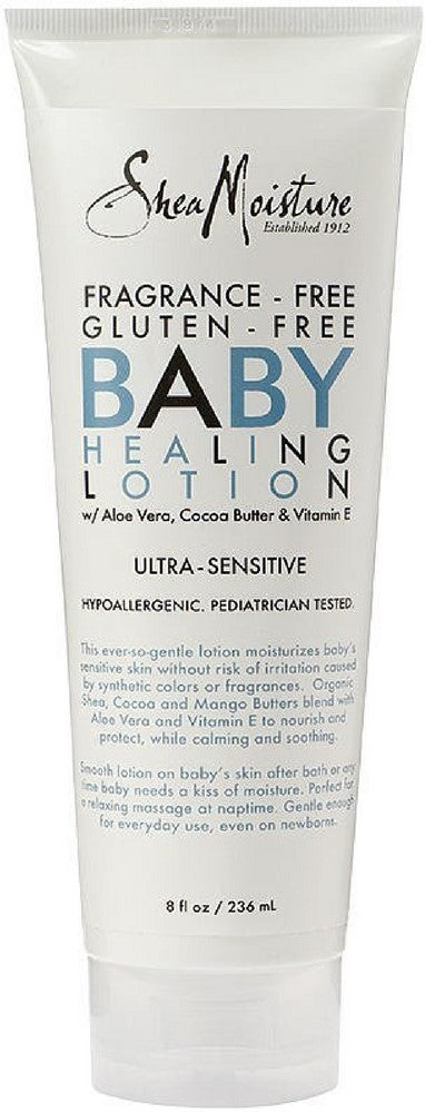 Shea Moisture Baby Healing Ultra-Sensitive Lotion, Fragrance Free 8 oz (Pack of 2)