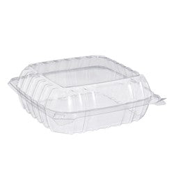 Dart ClearSeal™ 8.25" x 8.25" Plastic Hinge d 3-Compartment Container (250 per pack)