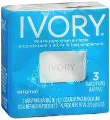 Simply Ivory® White 3.1oz Wrapped 3-Pack Bar Soap (72 per case)
