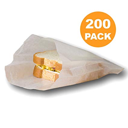 White 6" x 7" Wet Waxed Paper Sandwich Bags